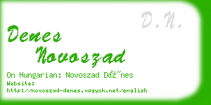 denes novoszad business card